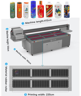 Stampa UV personalizzabile 10 cm Altezza media e dimensioni dell'attrezzatura 2500 X 1000 X 1300 mm
