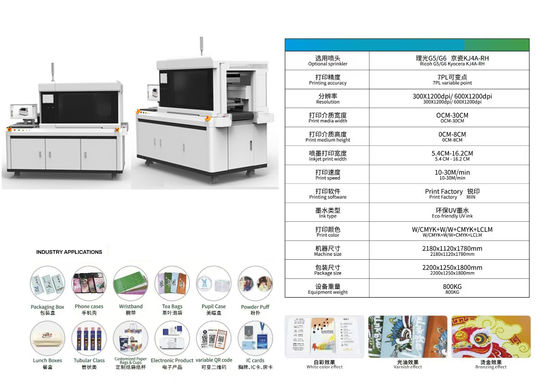 Stampa UV a getto d'inchiostro a singolo passaggio con software Onyx Thrive Rip e ugello Ricoh Gen 5i